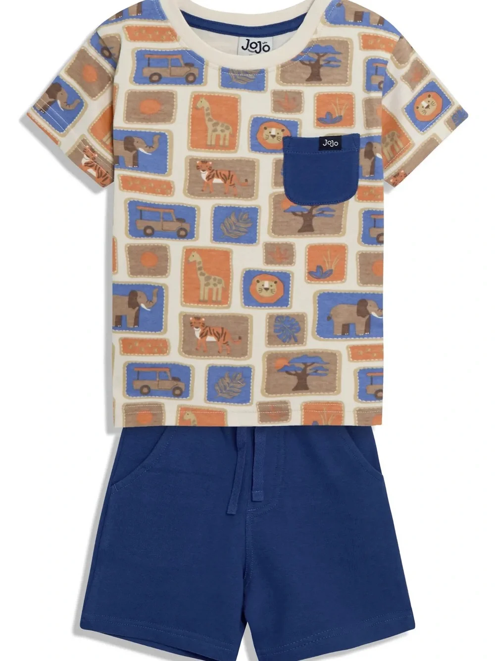 NWT Jojo Mann Bebe Safari Print Giraffe Pet Cotton T-Shirt & Shorts Set